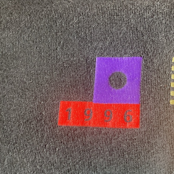 Vintage Examiner Bay To Breakers Shirt Mens XL Black Running Abstract 1996 Tee - Picture 5 of 8